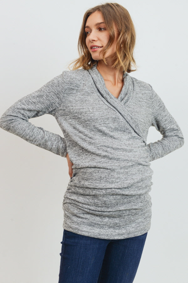 Heather Grey Tunic Sweater Maternity Top