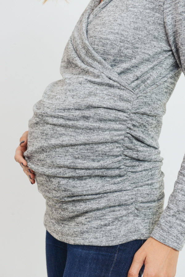 Heather Grey Tunic Sweater Maternity Top