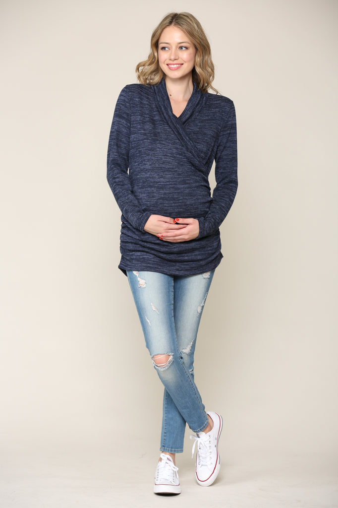 Navy Tunic Sweater Maternity Top