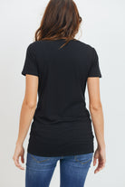 Black Modal Jersey Round Neck Maternity Short Sleeve Top