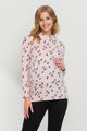 Rose Leopard Sweater Knit Mock Neck Maternity Top