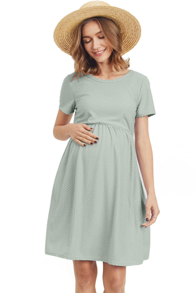 Sage Babydoll Maternity Pocket Dress