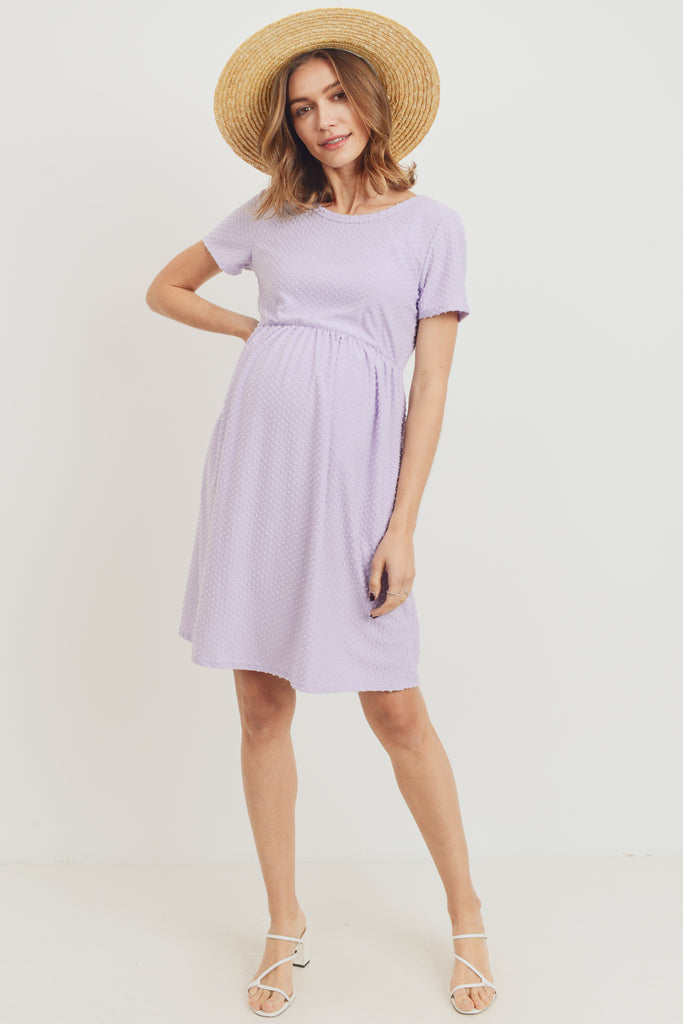 Lavender Babydoll Maternity Pocket Dress