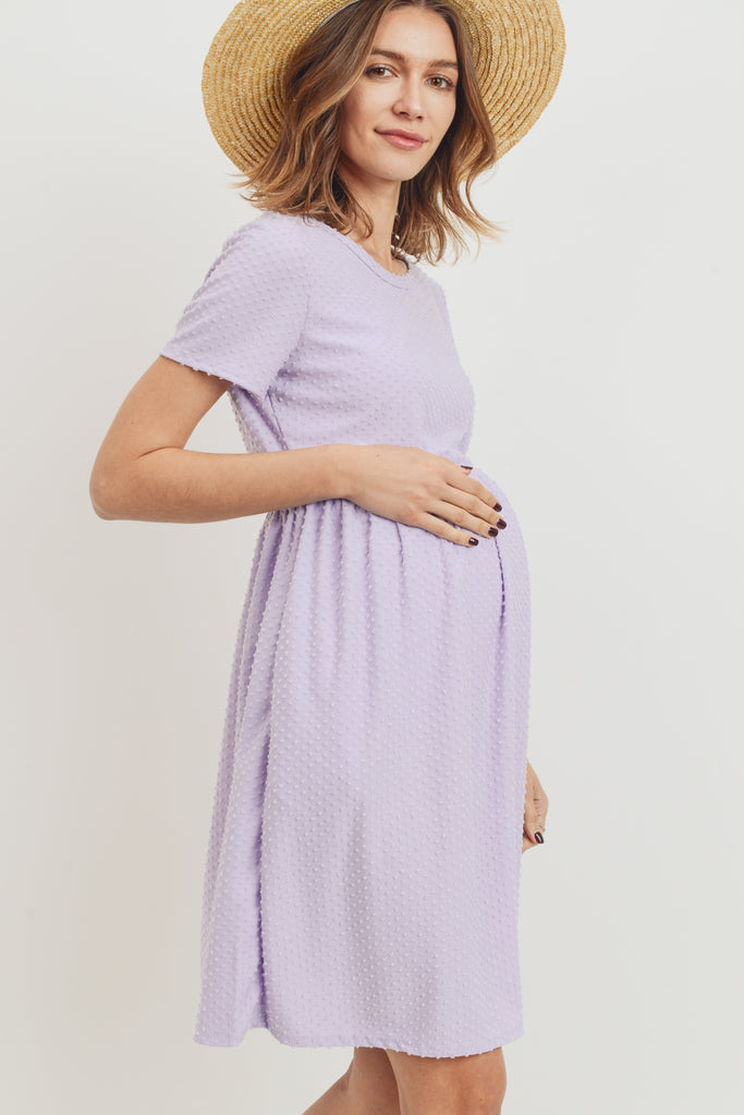Lavender Babydoll Maternity Pocket Dress