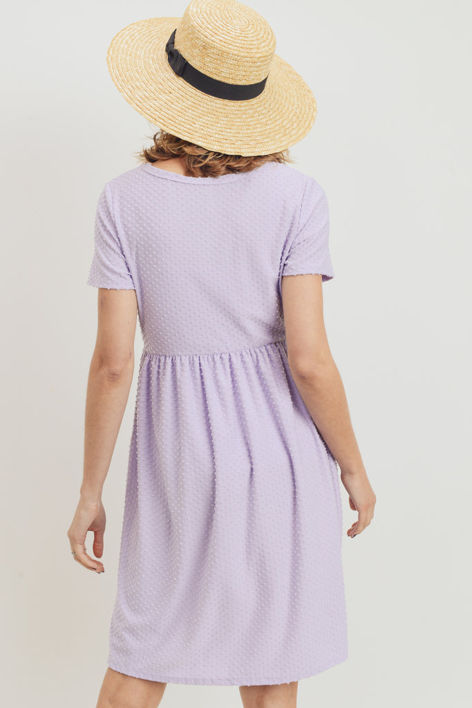 Lavender Babydoll Maternity Pocket Dress