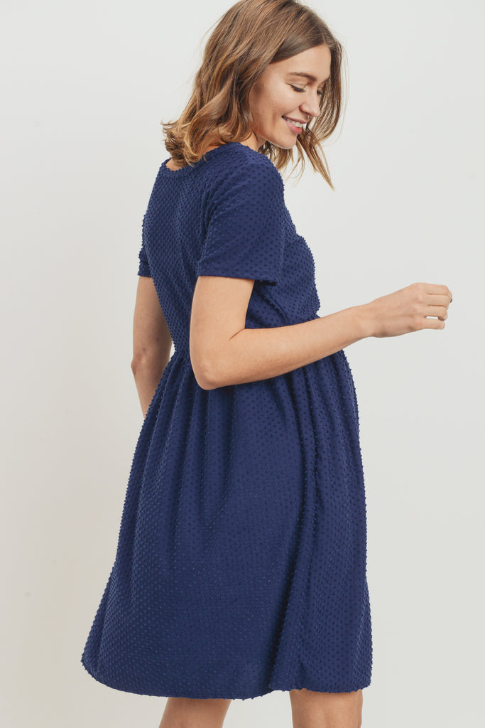 Navy Babydoll Maternity Pocket Dress