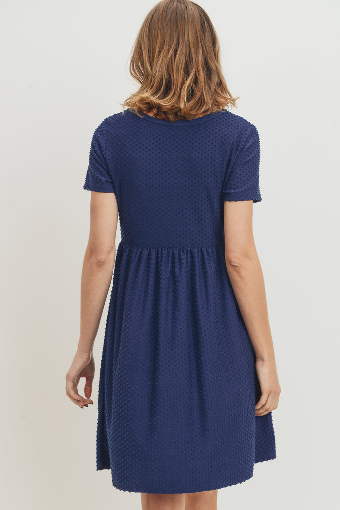 Navy Babydoll Maternity Pocket Dress