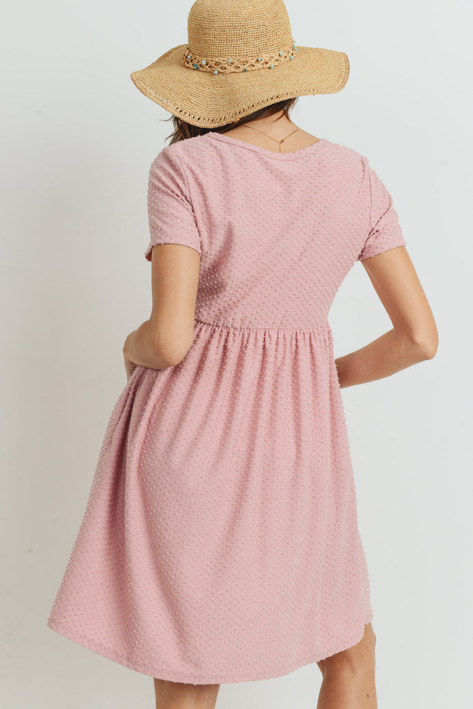 Mauve Babydoll Maternity Pocket Dress