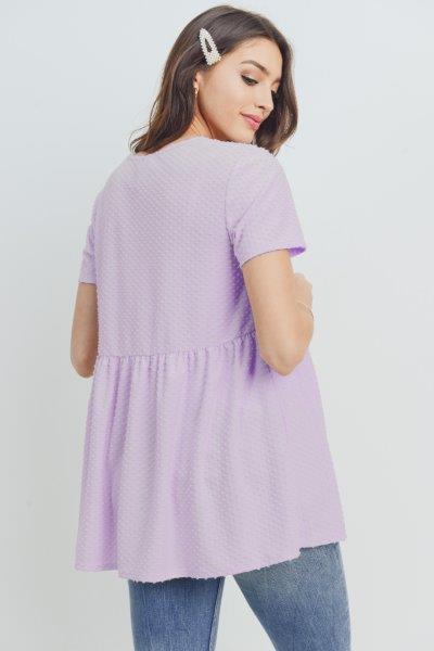 Lilac V-Neck Matt Jersey Loose Fit Maternity Top