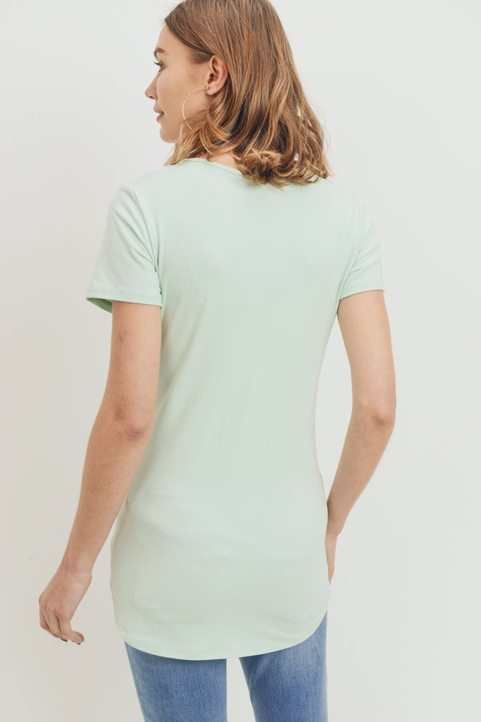 Mint Short Sleeve Surplice front Maternity & Nursing Top