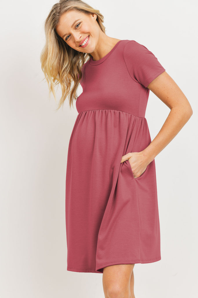 Berrice French Terry Babydoll Maternity T-Shirt Dress