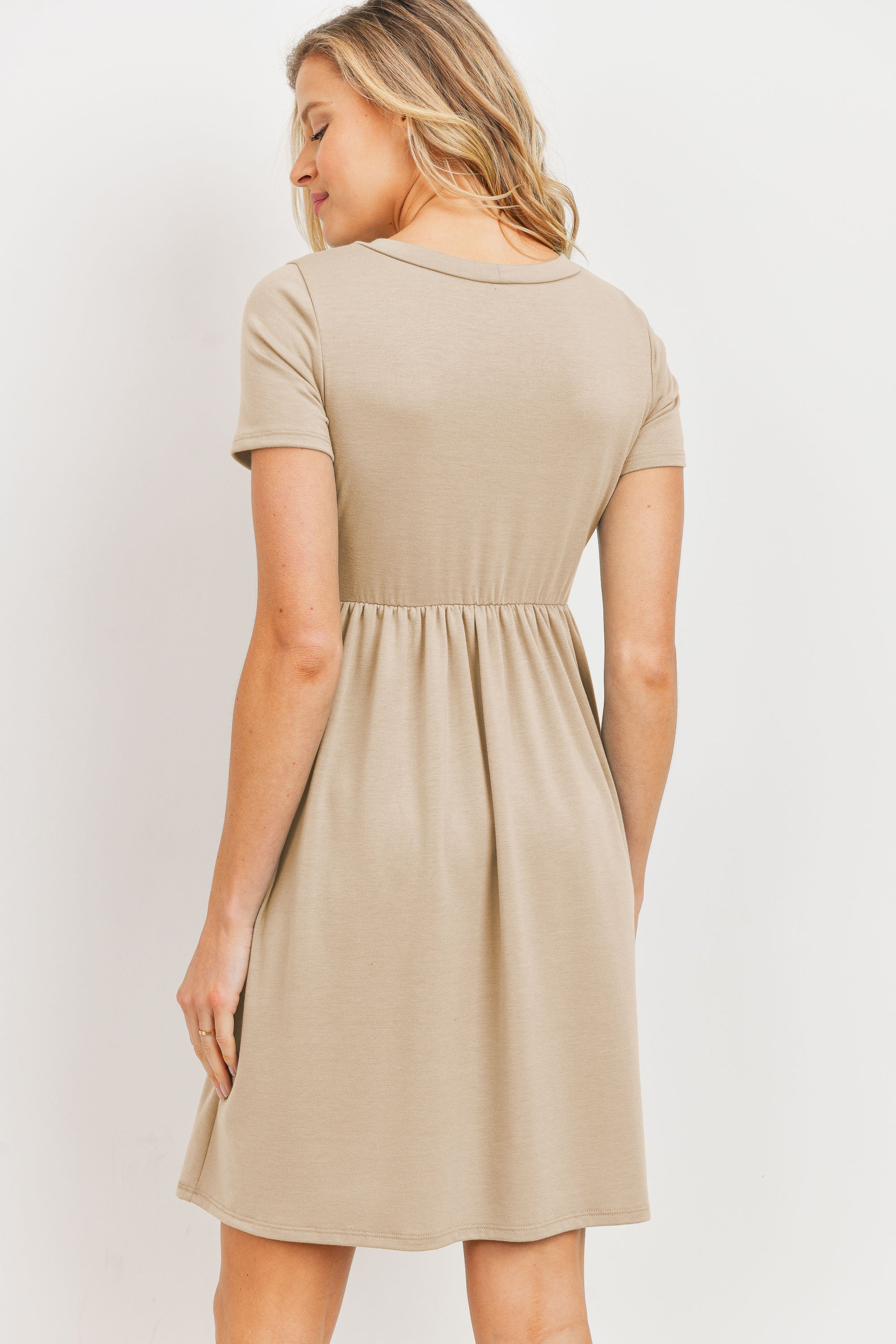French Terry Babydoll Maternity T Shirt Dress HELLO MIZ