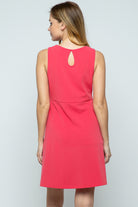 Coral Pink Sleeveless Empire Waist Maternity Mini Dress