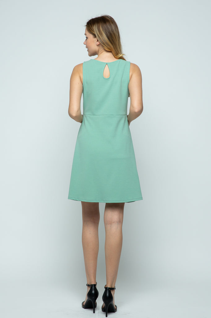 Sage Sleeveless Empire Waist Maternity Mini Dress