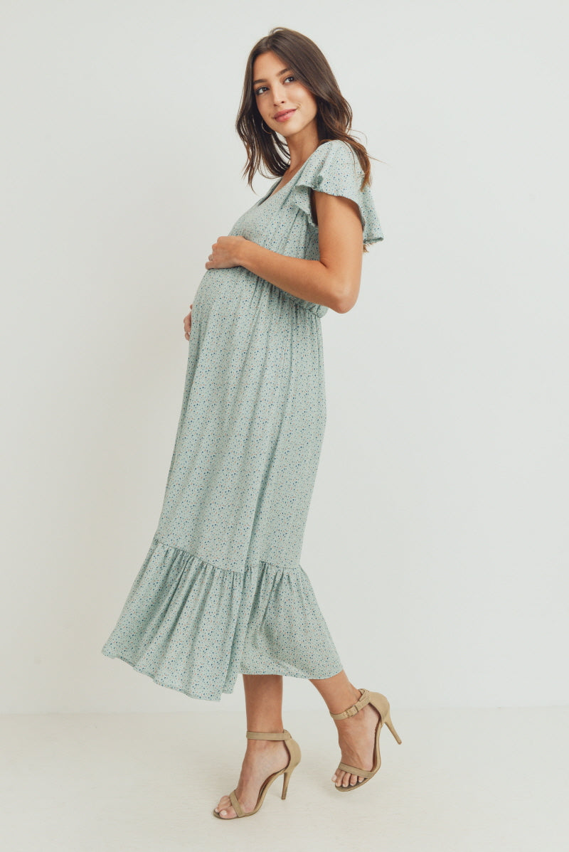 princess polly baby blue dress Coolmee Smocked Maternity Boho Dress Summer Casual Dominican Republic main image 0