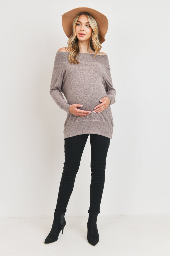 Dusty Pink Rayon Rich Hacci Brushed Maternity Tunic