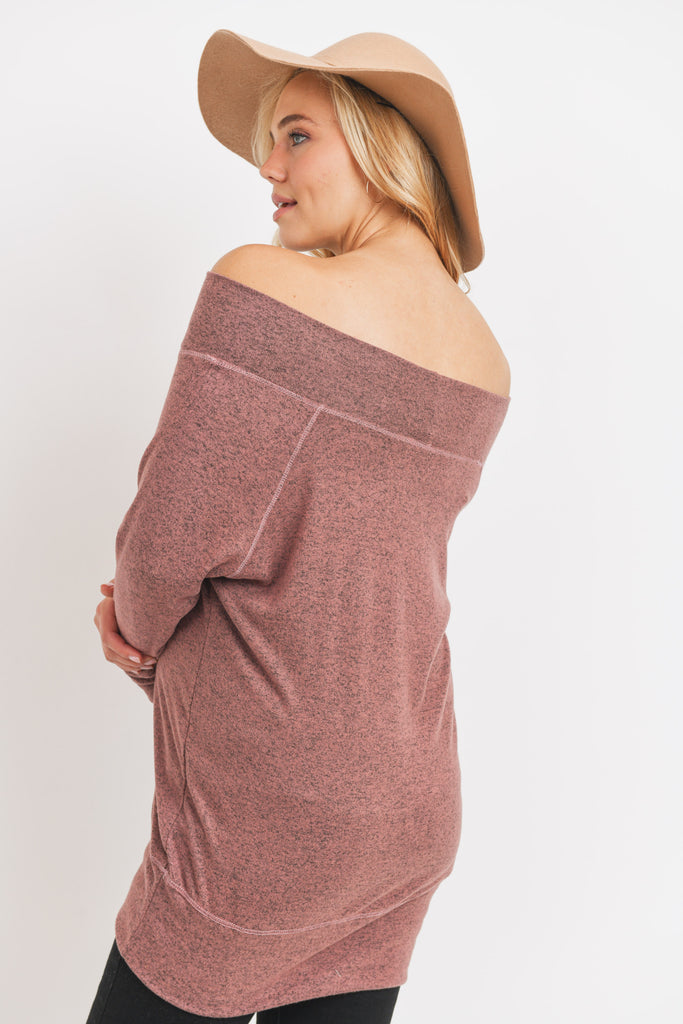 Mauve Rayon Rich Hacci Brushed Maternity Tunic