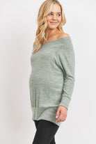 Mint Rayon Rich Hacci Brushed Maternity Tunic