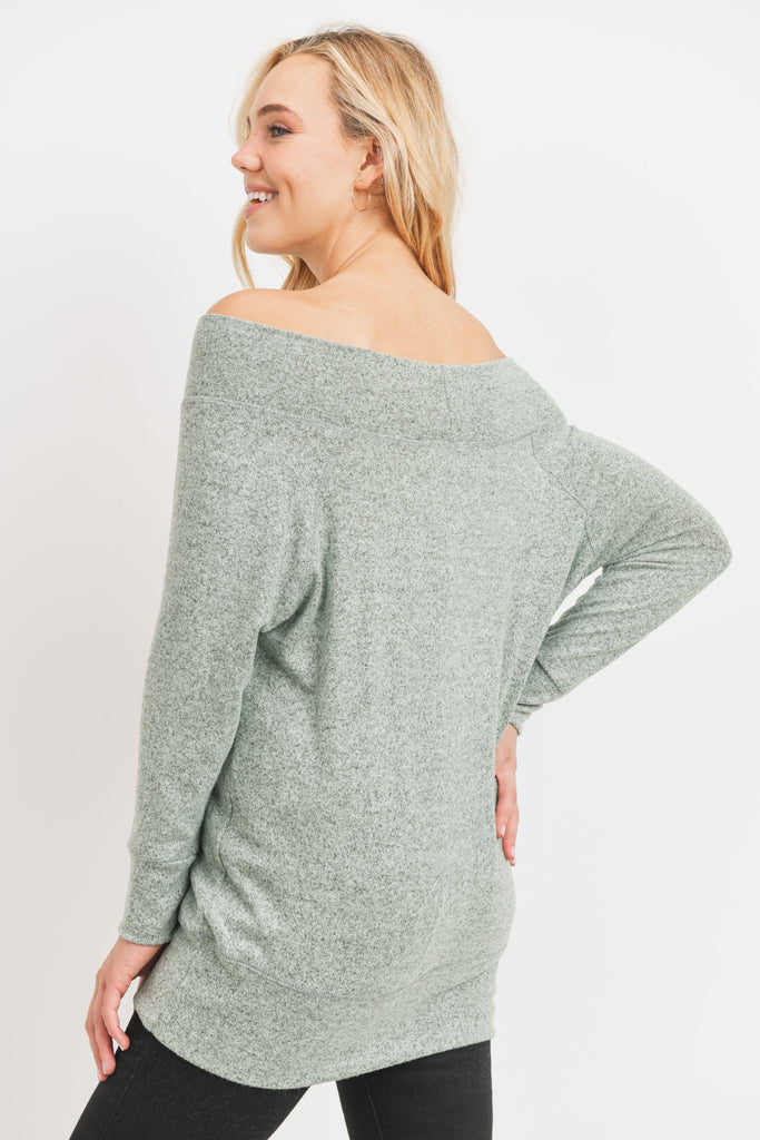 Mint Rayon Rich Hacci Brushed Maternity Tunic