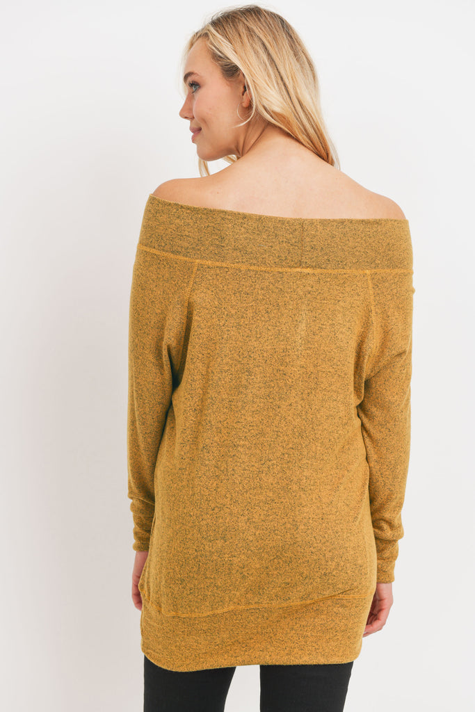 Mustard Rayon Rich Hacci Brushed Maternity Tunic