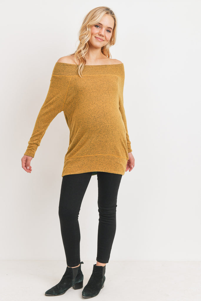 Mustard Rayon Rich Hacci Brushed Maternity Tunic