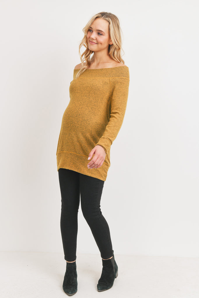 Mustard Rayon Rich Hacci Brushed Maternity Tunic