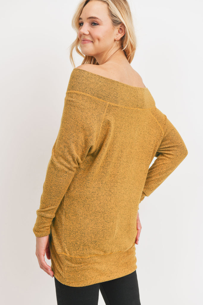 Mustard Rayon Rich Hacci Brushed Maternity Tunic