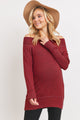 Burgundy Rayon Rich Hacci Brushed Maternity Tunic
