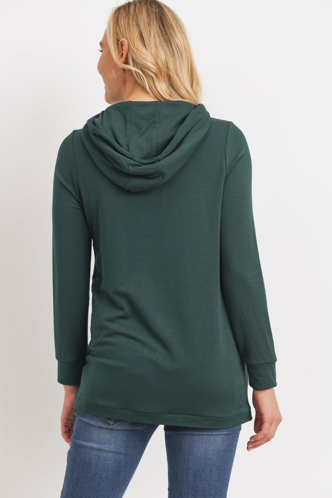 Hunter Green Heavy Brushed French Terry Maternity/Nursing Hoodie