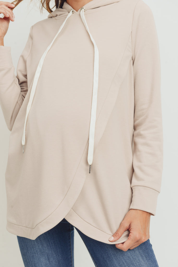 Mocha Heavy Brushed French Terry Maternity/Nursing Hoodie