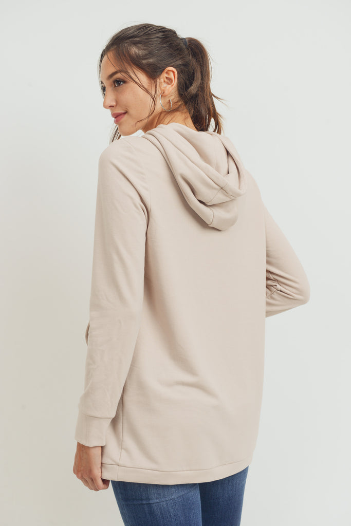 Mocha Heavy Brushed French Terry Maternity/Nursing Hoodie