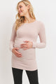 Dusty Rose Cashmere-Like Hacci Maternity Long Sleeve Tunic