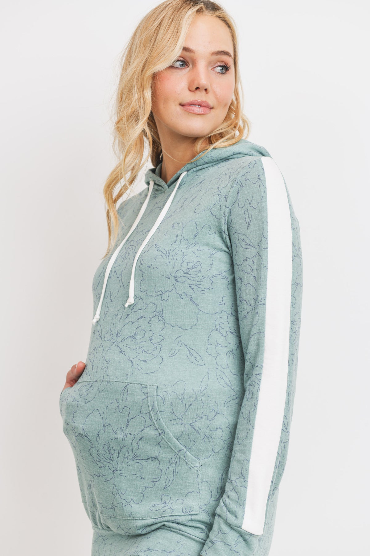 Sage French Terry Maternity Hoodie