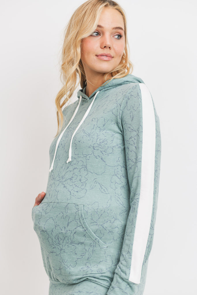 Sage French Terry Maternity Hoodie