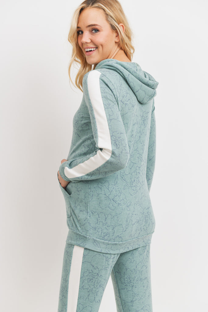 Sage French Terry Maternity Hoodie