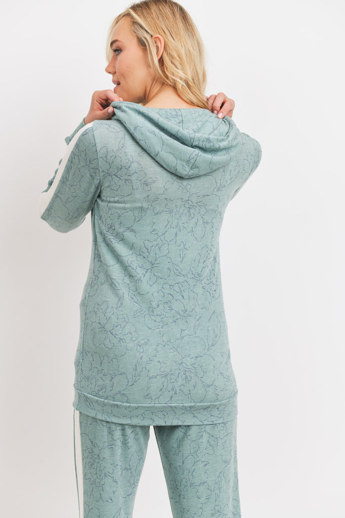 Sage French Terry Maternity Hoodie