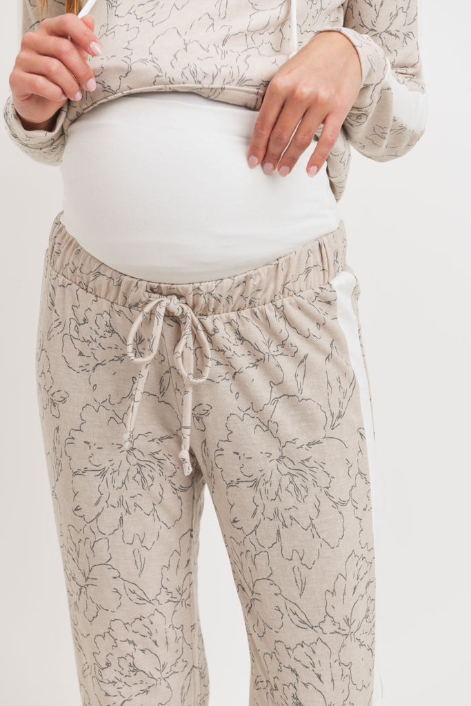 Taupe French Terry Maternity Sweatpants