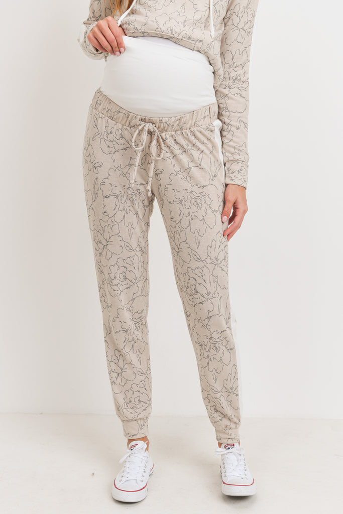 Taupe French Terry Maternity Sweatpants