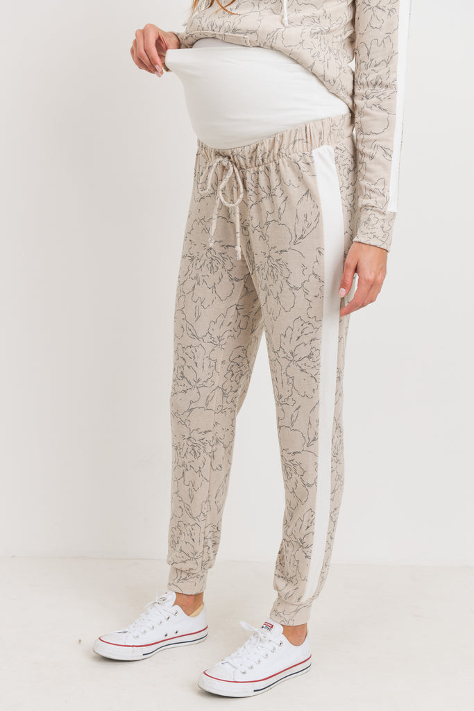 Taupe French Terry Maternity Sweatpants