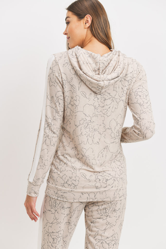 Taupe French Terry Maternity Hoodie