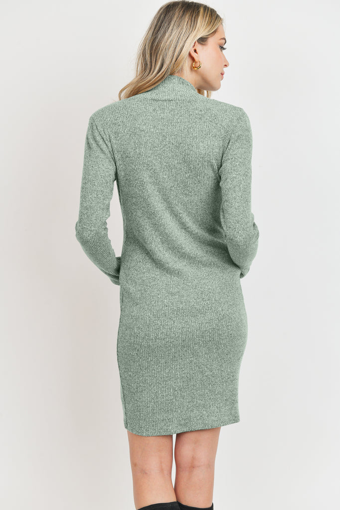 Mint Long sleeve Maternity Sweater Knit Ribbed Dress