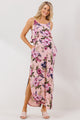 Pink Floral Overlay Top Maternity Nursing Dress