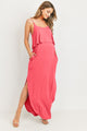 Coral Overlay Top Maternity/Nursing Dress