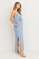 Chambray Overlay Top Maternity/Nursing Dress