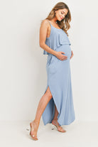 Chambray Overlay Top Maternity/Nursing Dress