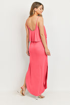 Coral Overlay Top Maternity/Nursing Dress