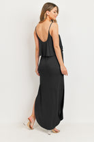Black Overlay Top Maternity/Nursing Dress