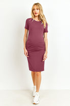 Berry Heavy Modal Basic Maternity Dress