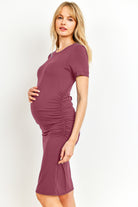 Berry Heavy Modal Basic Maternity Dress