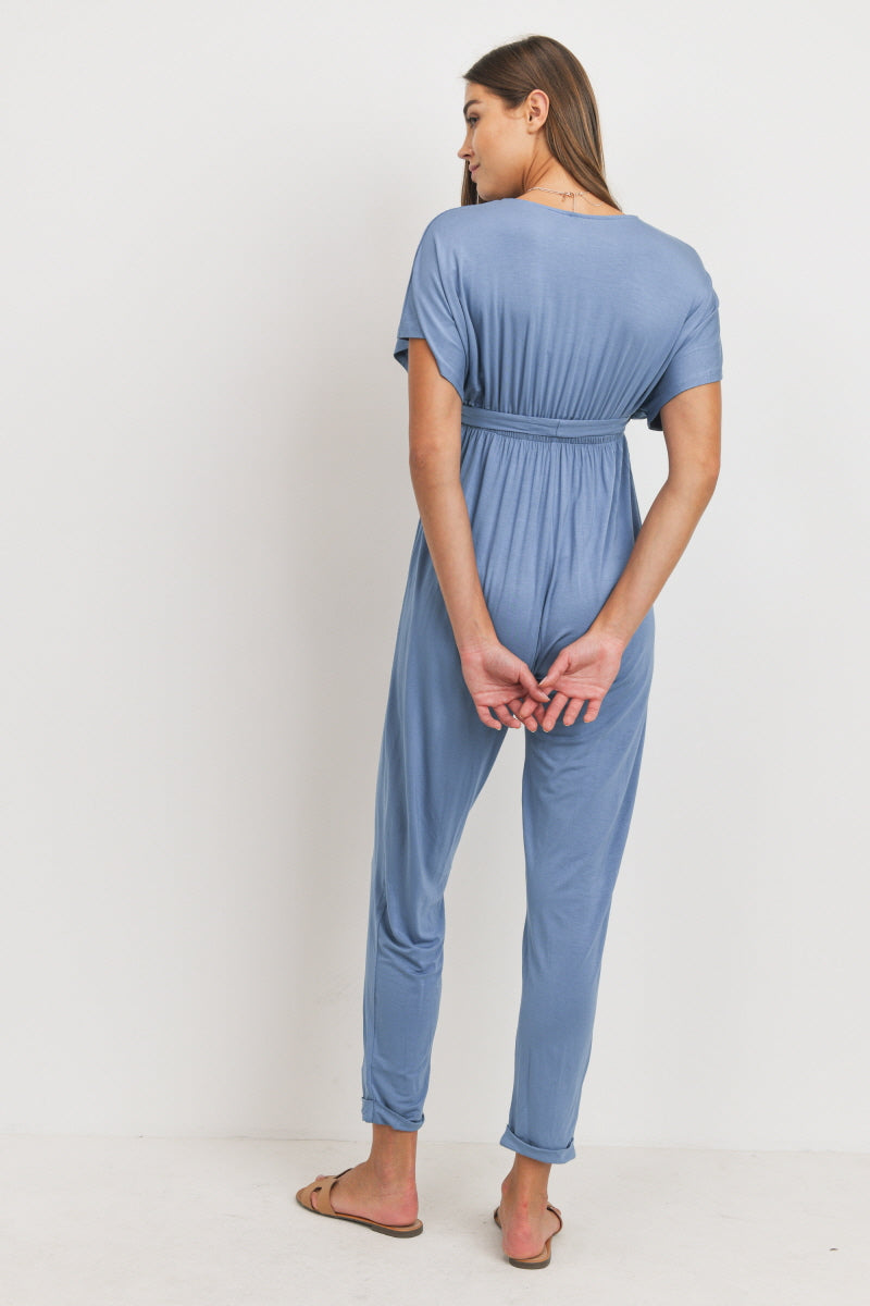 Kimono Sleeve Maternity/Nursing Jogger Jumpsuit